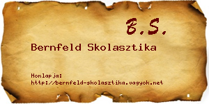 Bernfeld Skolasztika névjegykártya